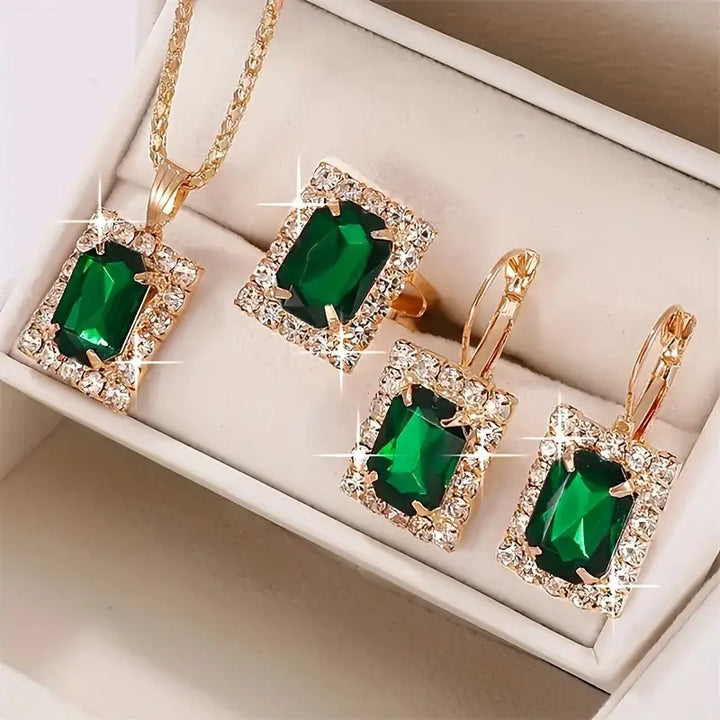Set de joyas Sylvara Greenveil Oro