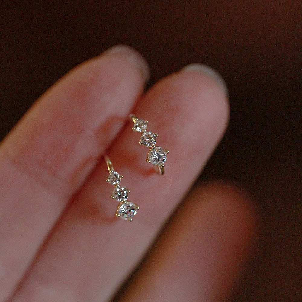 Pendientes Pequeños Circonitas Oro Blanco