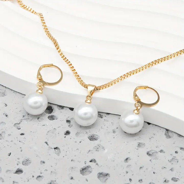 Conjunto de Collar Elegante y Delicado con Perlas