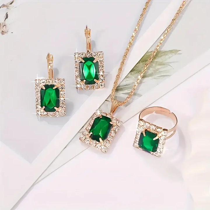 Set de joyas Sylvara Greenveil Oro
