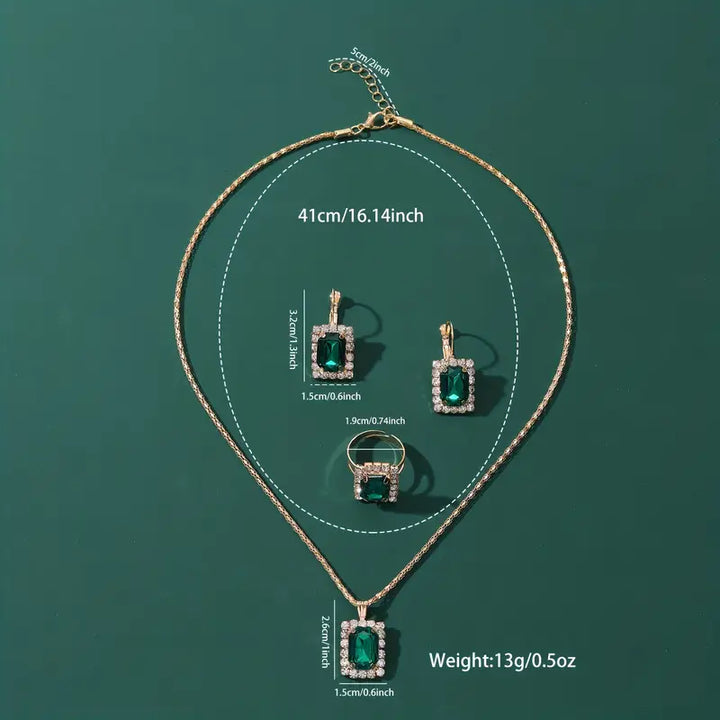 Set de joyas Sylvara Greenveil Oro