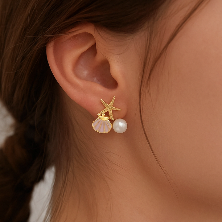 Pendientes Estrella de Mar y Concha