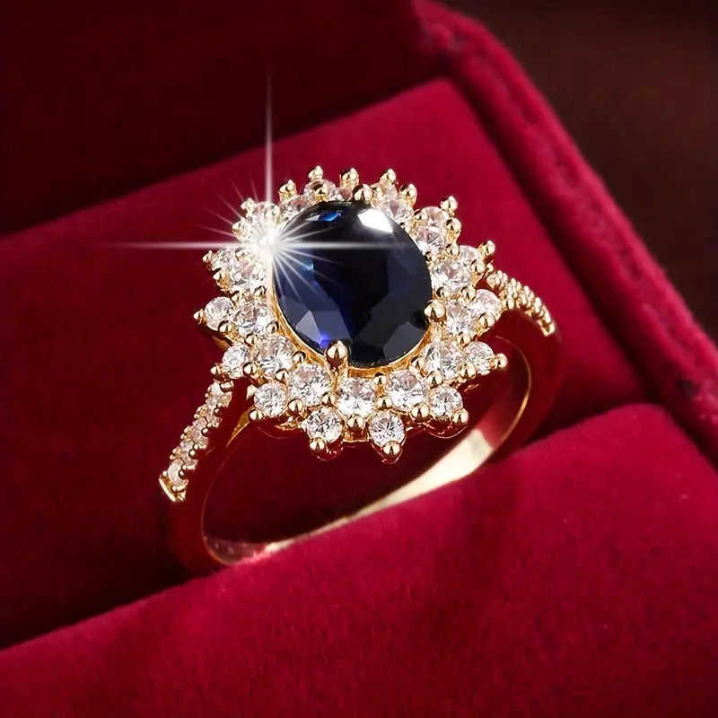 Anillo Azul Elegante