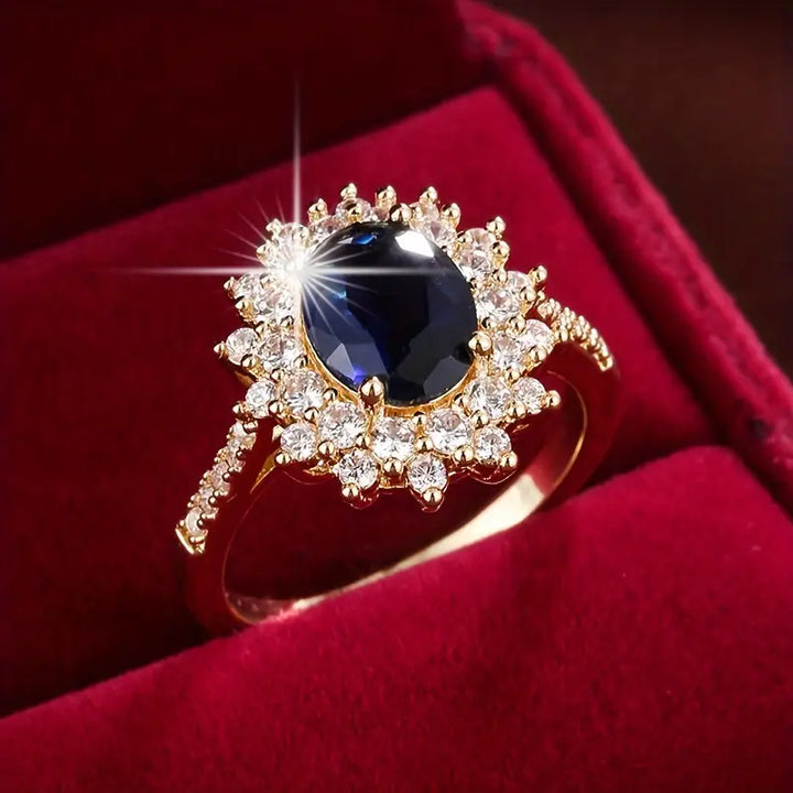 Anillo Azul Elegante