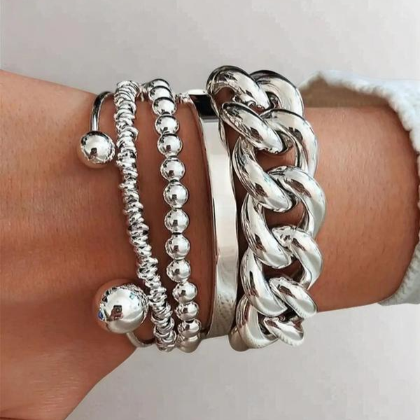 Conjunto de 5 Pulseras Apilables