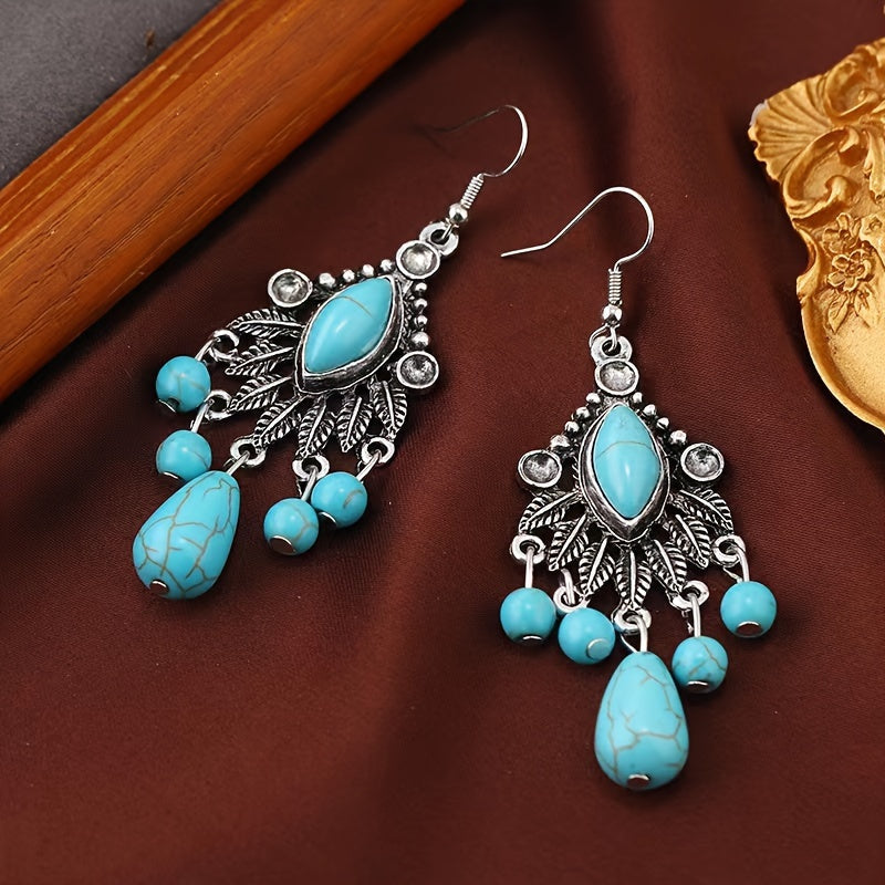 Pendientes Candelabro Turquesa Colgantes