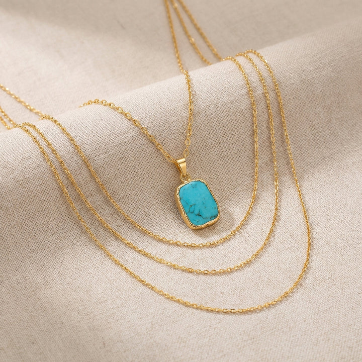 Collar Colgante Turquesa de Oro