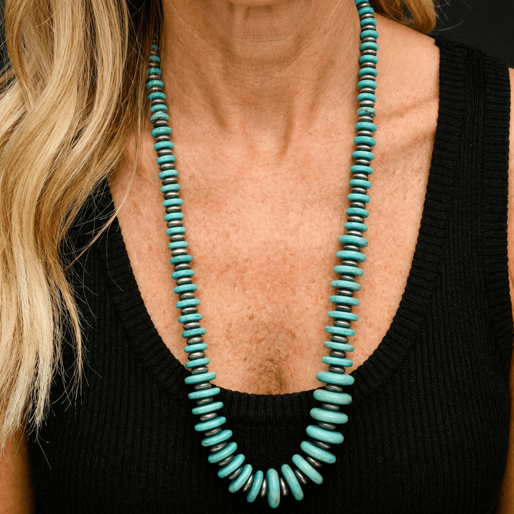 Collar Discos Turquesa Vintage