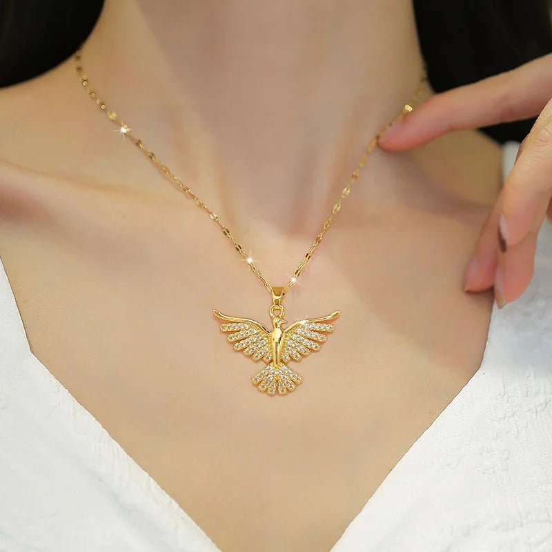 Collar Fénix Circonitas Oro Blanco