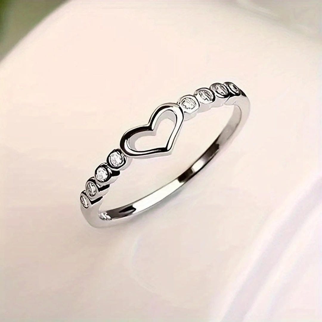 Anillo Corazón Abierto Cristales