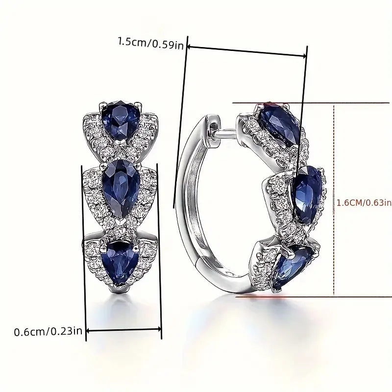 Pendientes blasón real de zafiro Oro