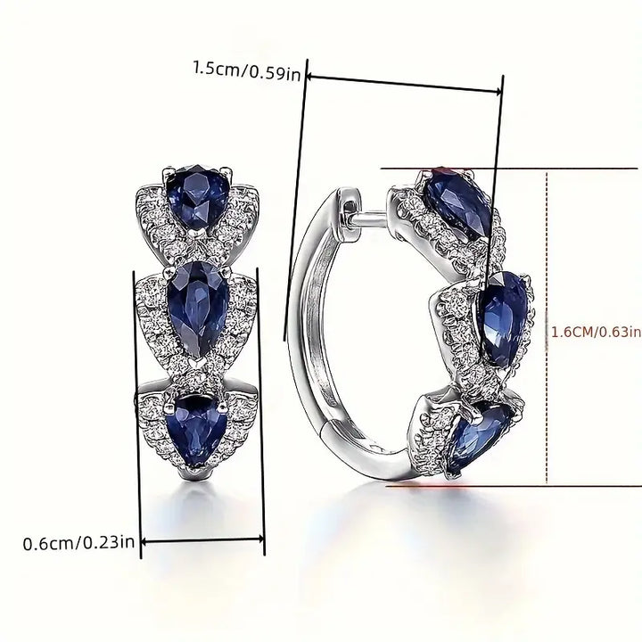 Pendientes blasón real de zafiro Oro