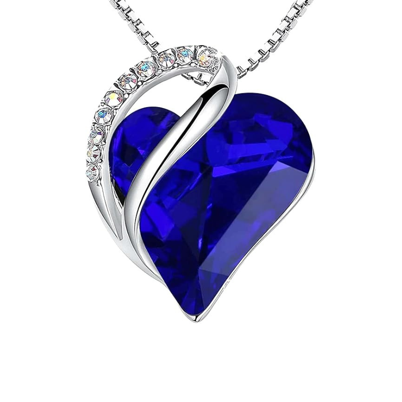 Collar corazón infinito de zafiro Oro
