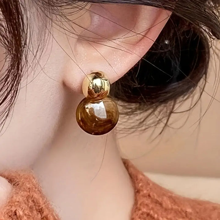 Pendientes Esfera Ámbar
