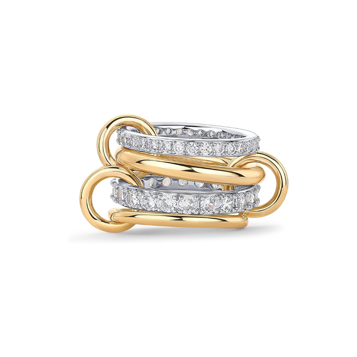 Conjunto Anillos Apilados Brillantes