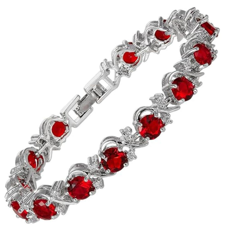 Pulsera de Tenis Rojo Fino
