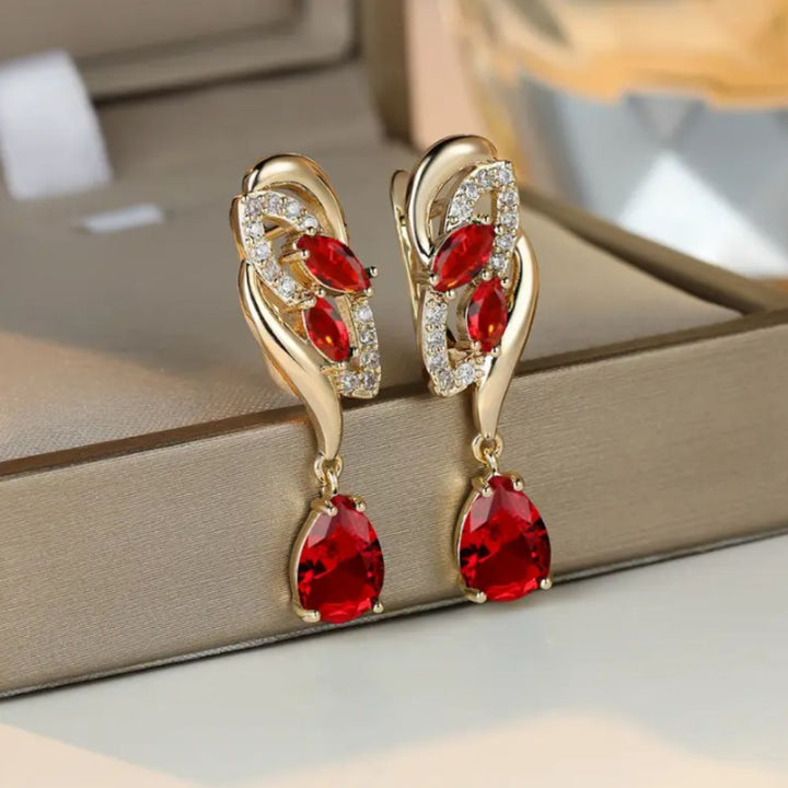 Pendientes Rojo Cereza