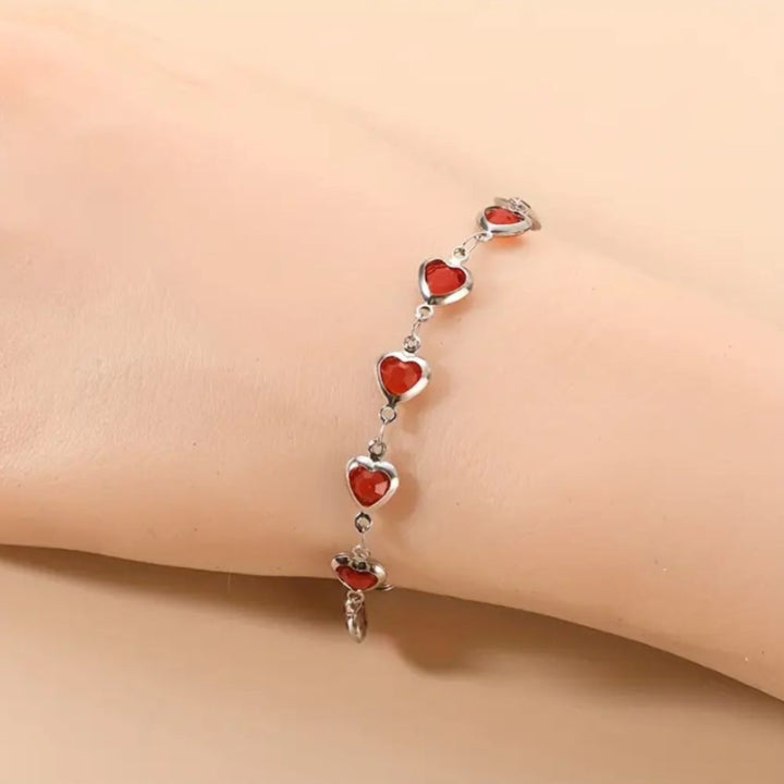 Pulsera Granate Plateada