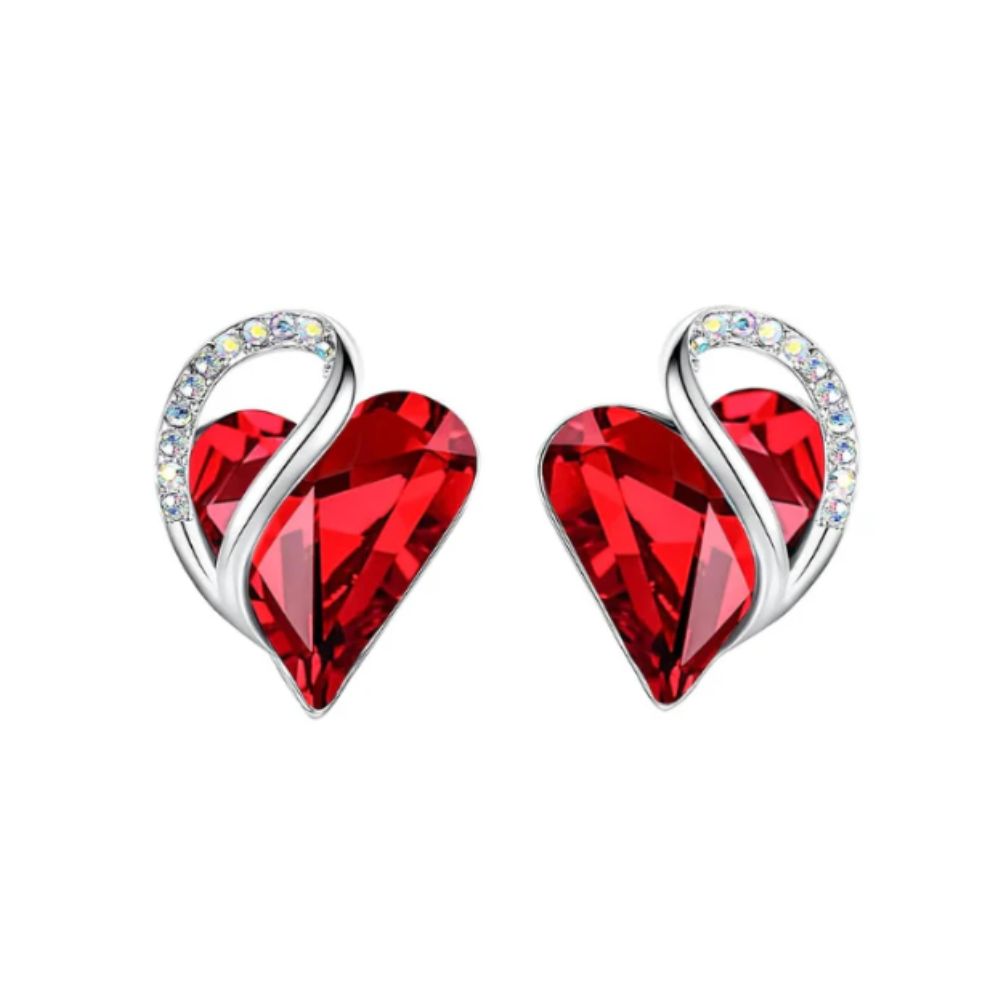 Pendientes Corazón Infinito Rojo