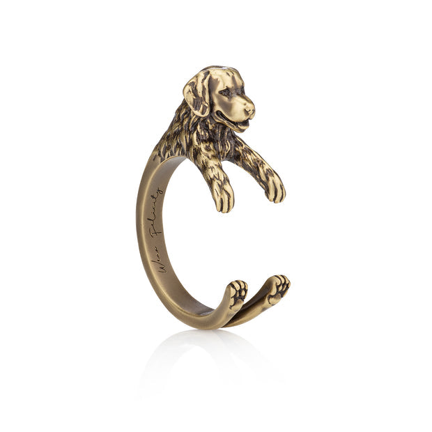 Anillo Golden Retriever envolvente, oro