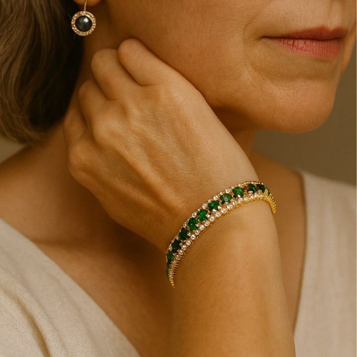 Pulsera Dorada y Verde