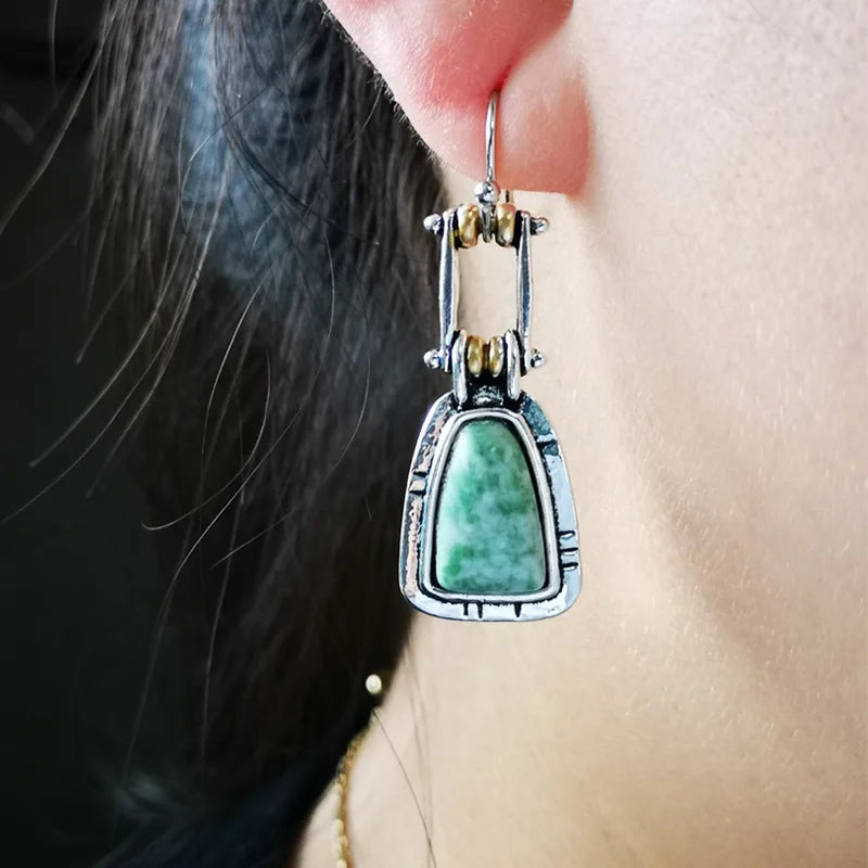 Pendientes Trapecio Turquesa Verdoso