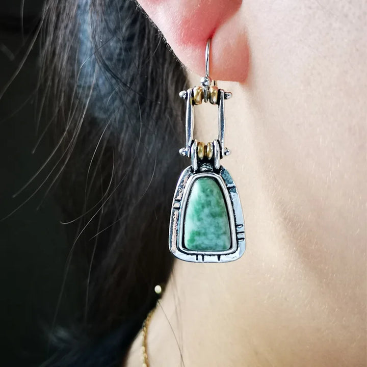 Pendientes Trapecio Turquesa Verdoso