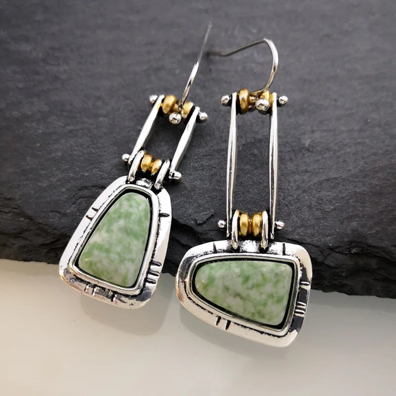 Pendientes Trapecio Turquesa Verdoso