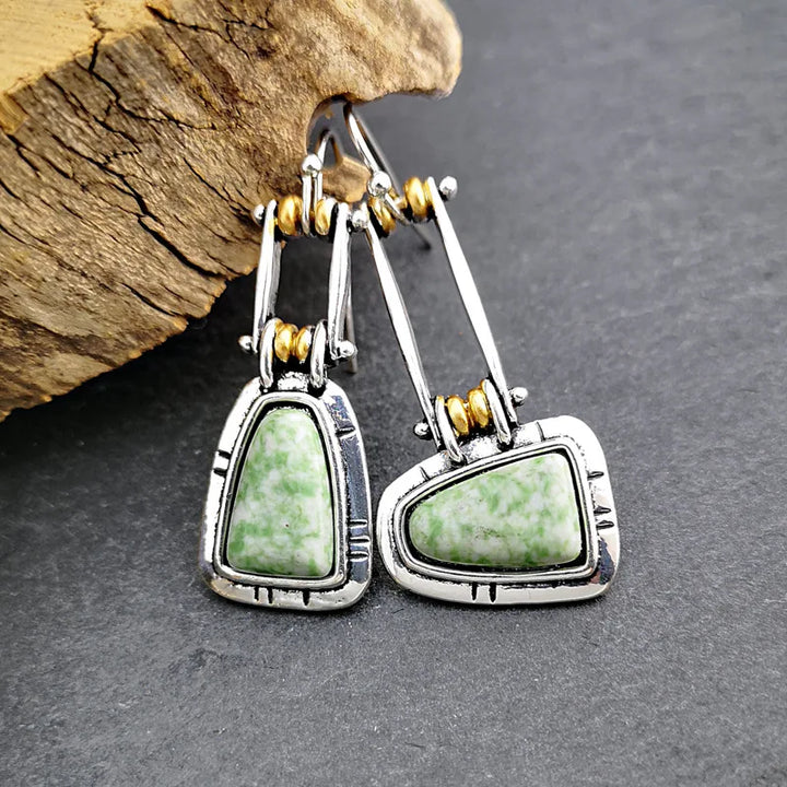 Pendientes Trapecio Turquesa Verdoso
