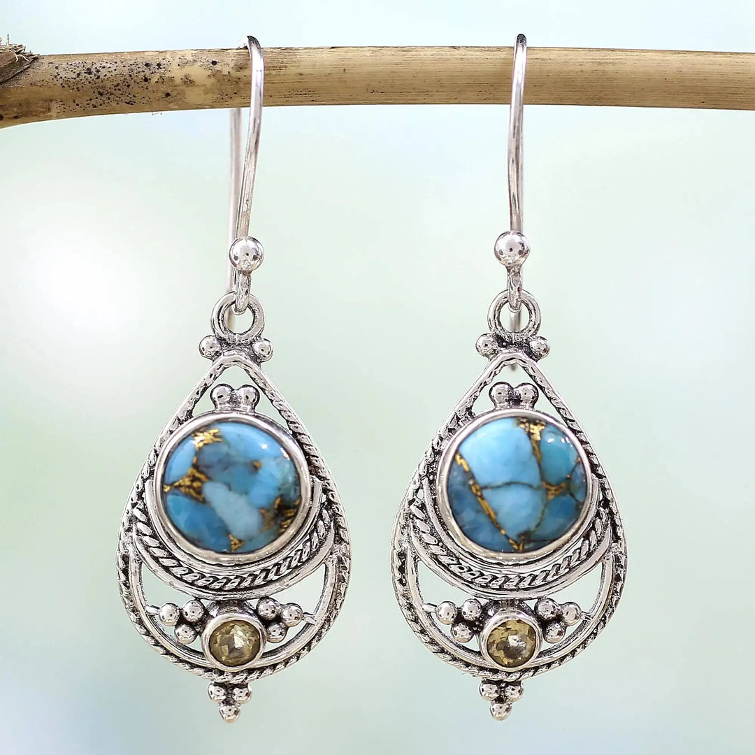 Pendientes Trapecio Turquesa Verdoso