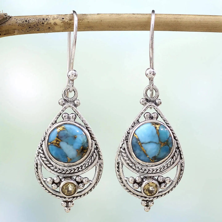 Pendientes Trapecio Turquesa Verdoso