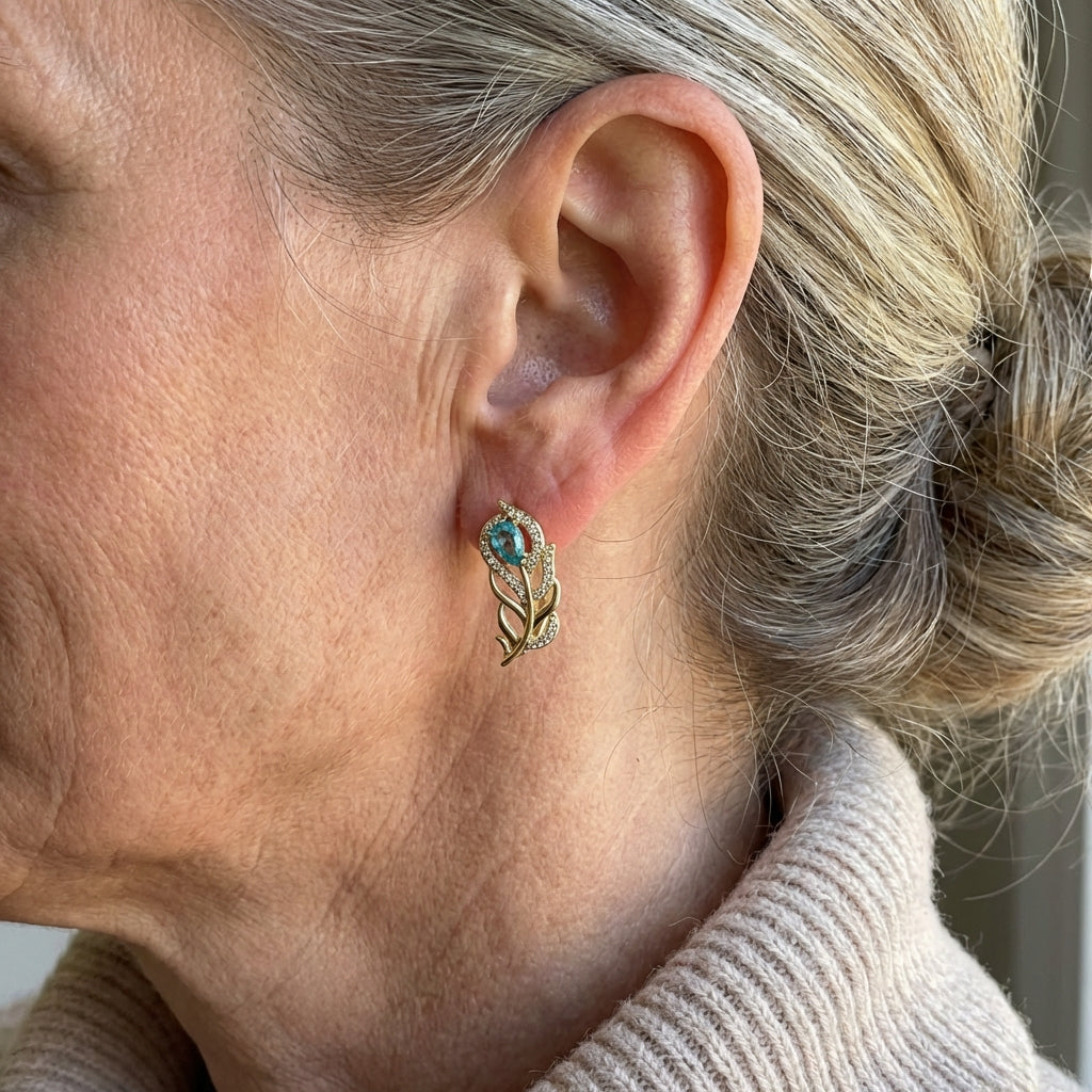 Pendientes Hoja Turquesa Bohemios