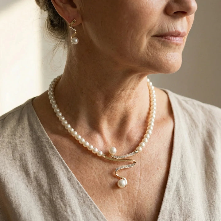 Conjunto de Joyería Elegante con Perlas