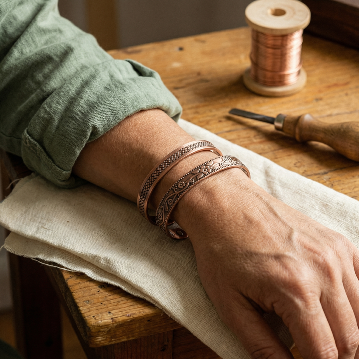 Conjunto de Cobre Pulsera y Anillo
