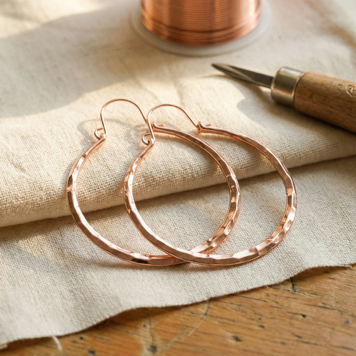 Aros de Cobre Grandes Finos