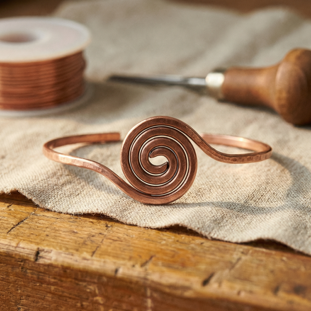 Tobillera de Cobre Espiral