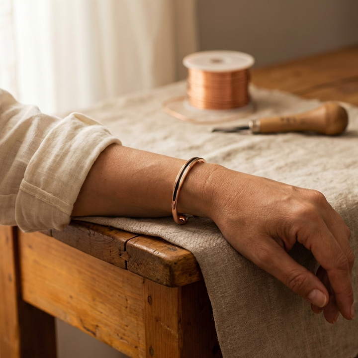 Pulsera de Cobre Doble Hilo