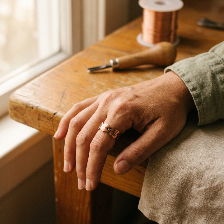 Anillo de Cobre Trenzado
