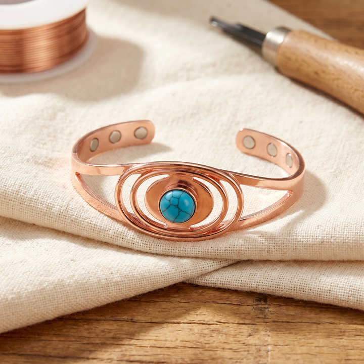 Pulsera de Cobre con Piedra Azul