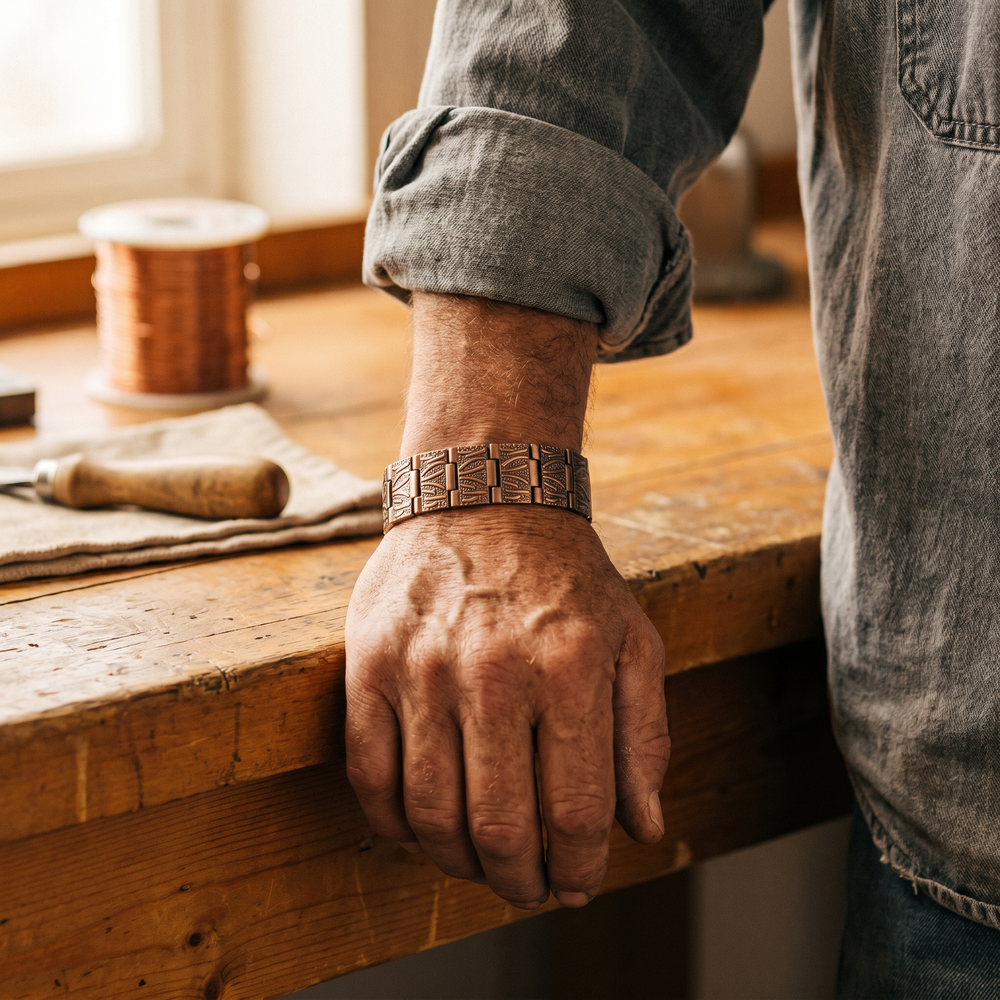 Pulsera de Cobre Hombre Grano