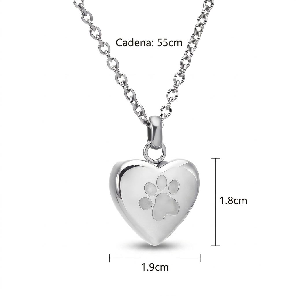 Colgante Corazón con Cenizas de tu Mascota