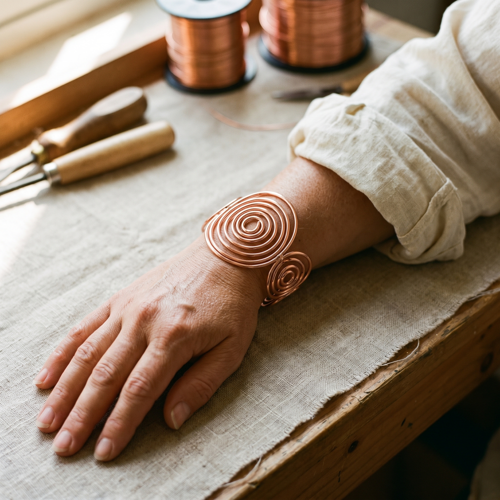 Pulsera de Cobre Espiral
