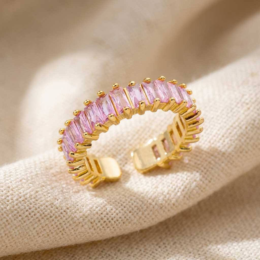 Anillo Baguette Rosa