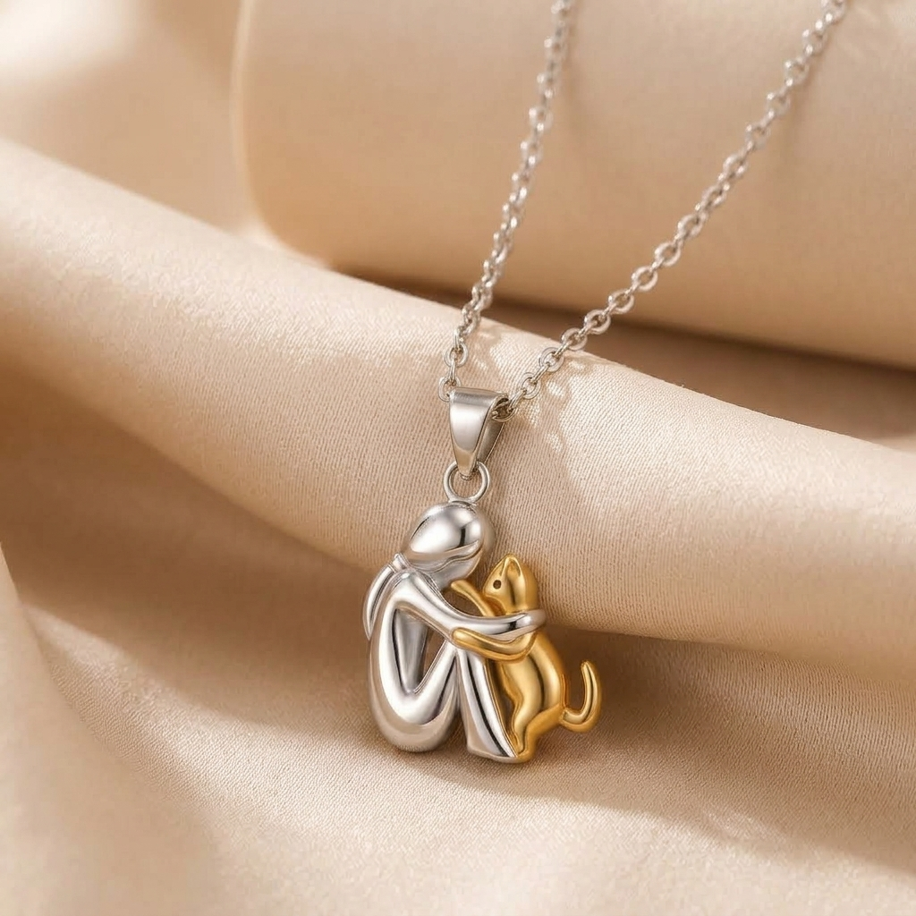 Collar Silueta Mujer y Gata