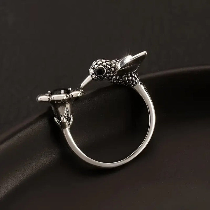Anillo Colibrí y Flor