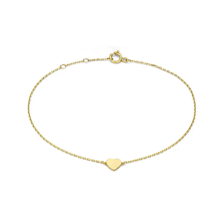 Pulsera Fina Corazón Dorada