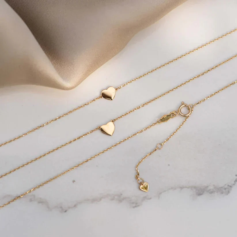 Pulsera Fina Corazón Dorada