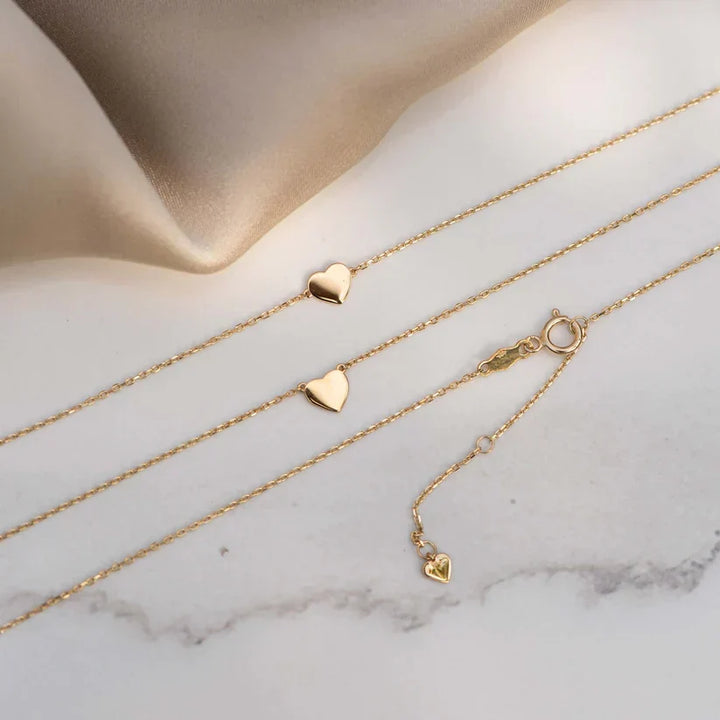 Pulsera Fina Corazón Dorada