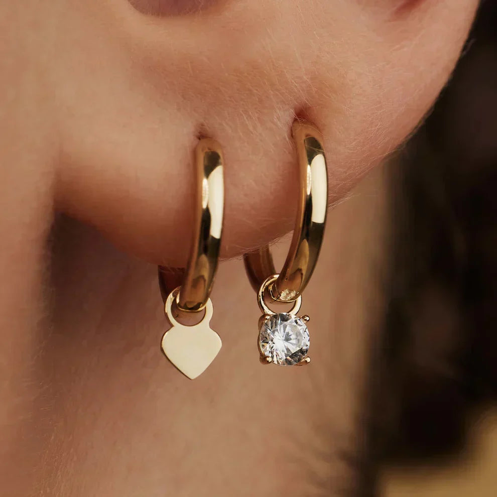 Aros Gota Brillante Dorados