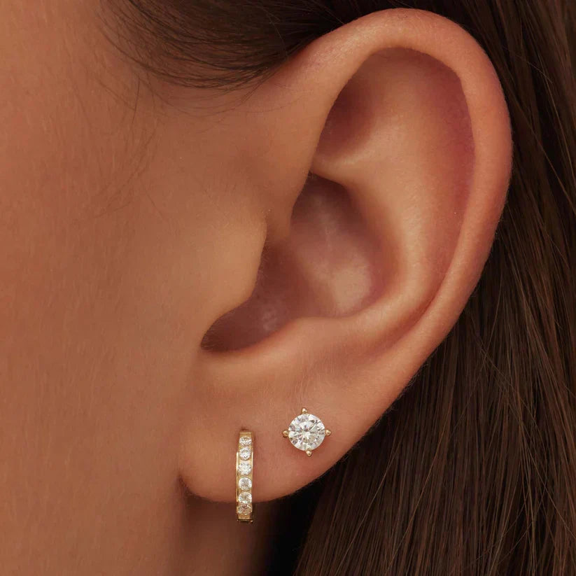 Conjunto Pendientes Aros y Botón
